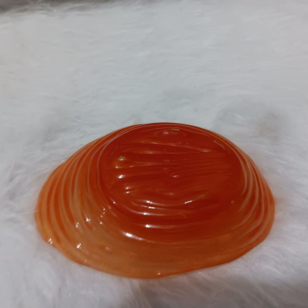 vintage orange art glass candy dish - Picture 6 of 6